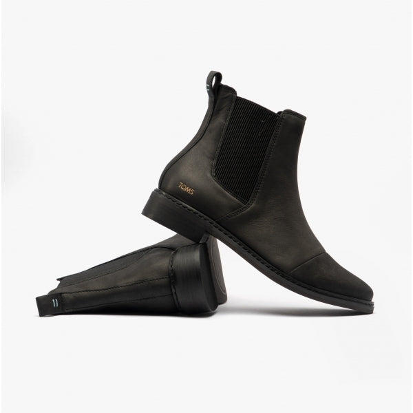 TOMS CHARLIE Womens Leather Boots Black