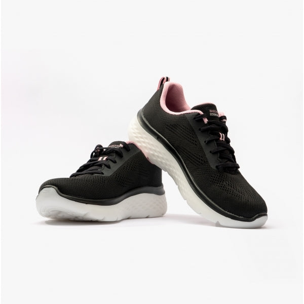 Skechers 124578/BKPK GO WALK HYPER BURST Womens Lace-Up Trainers Black/Pink