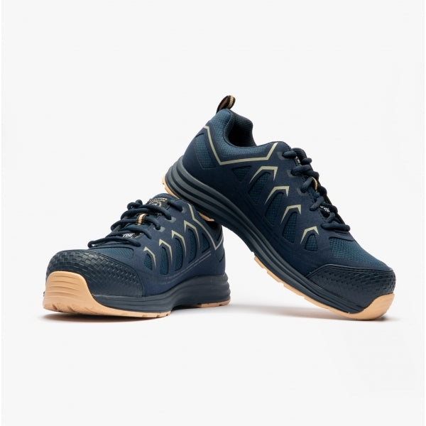 Skechers Work 200127EC MALAD II Mens Safety Trainers Navy/Tan