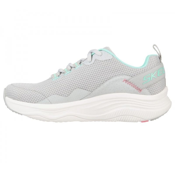 Skechers 149835/LGMT D'LUX FITNESS-ROAM FREE Womens Lace-Up Trainers Light Grey/Multi