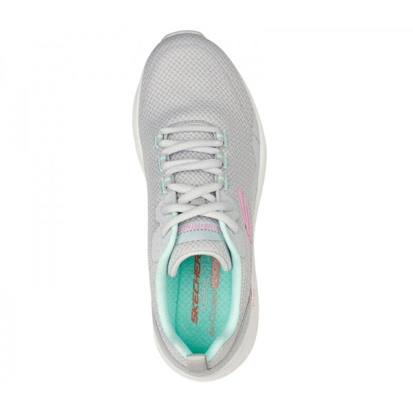 Skechers 149835/LGMT D'LUX FITNESS-ROAM FREE Womens Lace-Up Trainers Light Grey/Multi