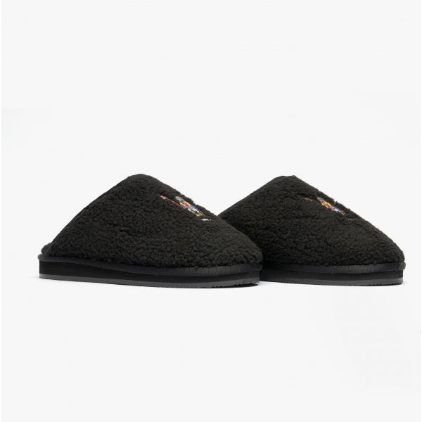 Polo Ralph Lauren KAYLEIGH SCUFF II BEAR Womens Mule Slippers Black