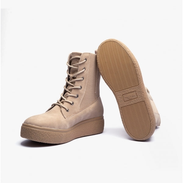 Rocket Dog AGGIE Womens Platform Zip Boots Taupe