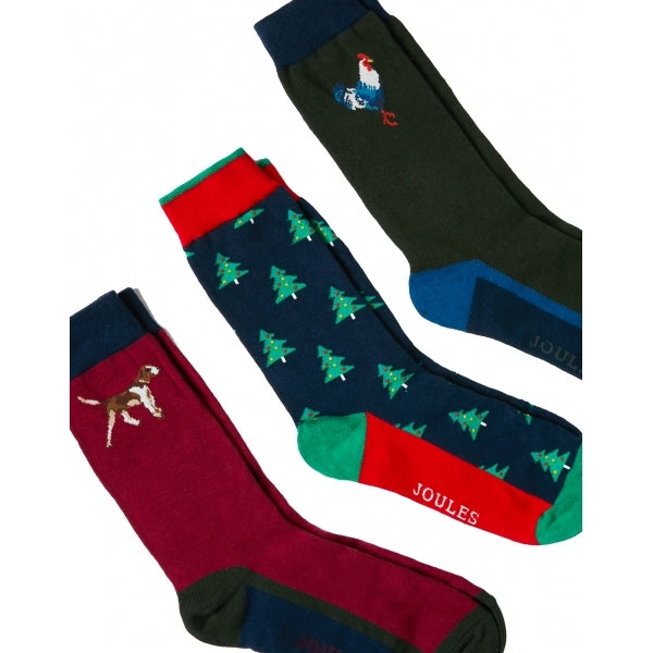 Joules CRACKER SOCKS Mens Cotton Socks Festive Characters
