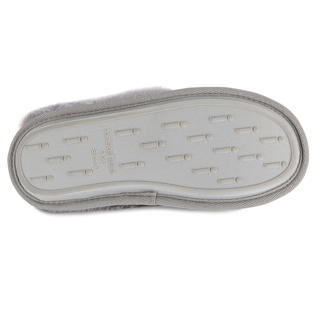 Totes Isotoner REAL SUEDE WITH FUR CUFF Womens Mule Slippers Grey