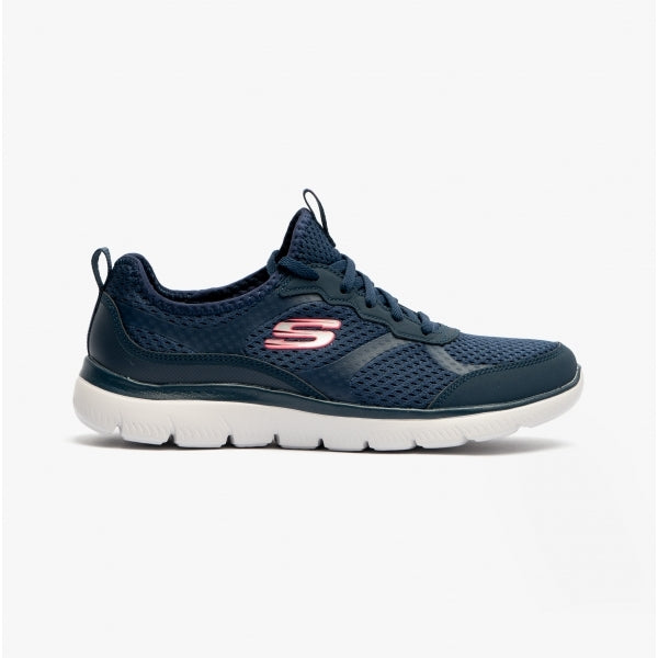Skechers 149535/NVY SUMMITS-FREE CLASSICS Womens Lace-Up Trainers Navy/Grey/Pink