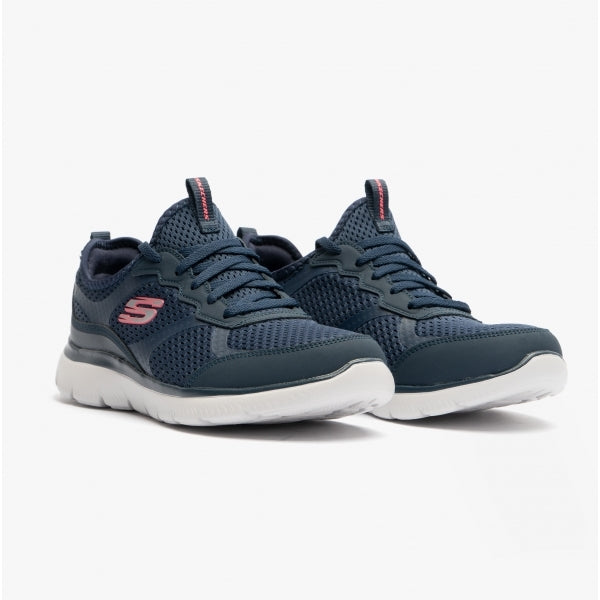 Skechers 149535/NVY SUMMITS-FREE CLASSICS Womens Lace-Up Trainers Navy/Grey/Pink