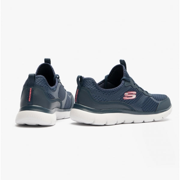 Skechers 149535/NVY SUMMITS-FREE CLASSICS Womens Lace-Up Trainers Navy/Grey/Pink