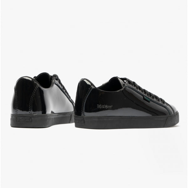 Kickers TOVNI LACER Teen Girls Patent Trainers Black
