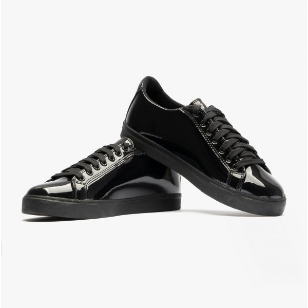 Kickers TOVNI LACER Teen Girls Patent Trainers Black
