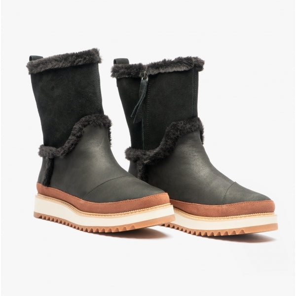 TOMS MAKENNA Womens Leather Boots Black