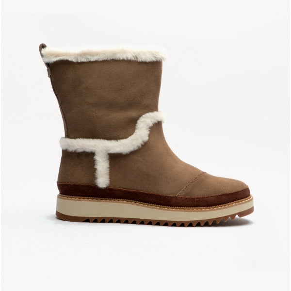 TOMS MAKENNA Womens Suede Boots Taupe