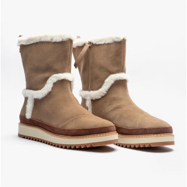TOMS MAKENNA Womens Suede Boots Taupe