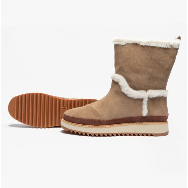 TOMS MAKENNA Womens Suede Boots Taupe