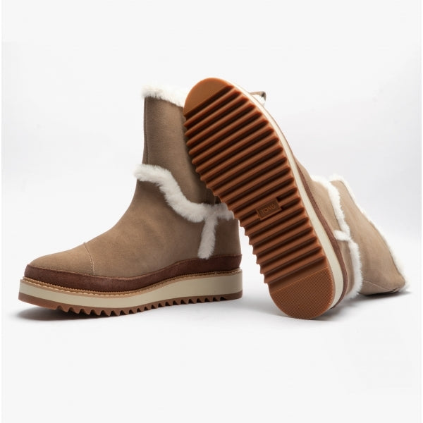 TOMS MAKENNA Womens Suede Boots Taupe