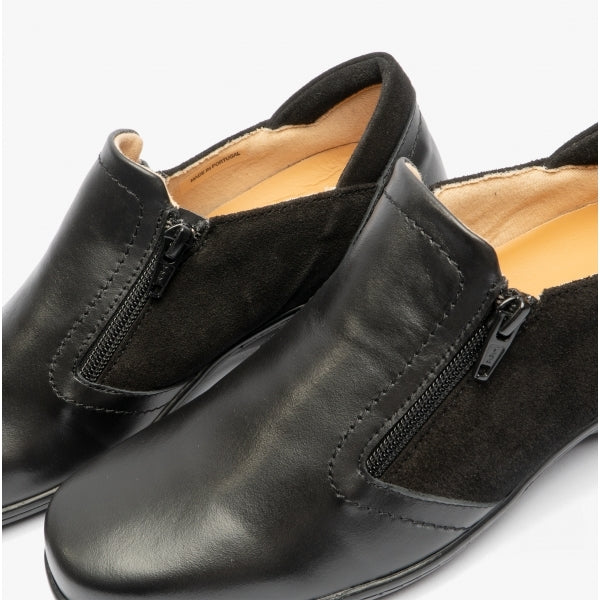 Comfortology ELARA Womens Leather Zip Shoes Black