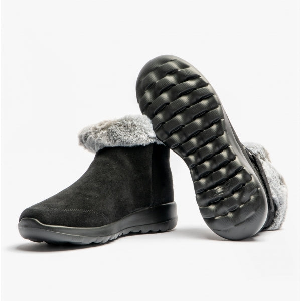 Skechers 144041/BKGY ON-THE-GO JOY-FIRST GLANCE Womens Suede Ankle Boots Black/Grey