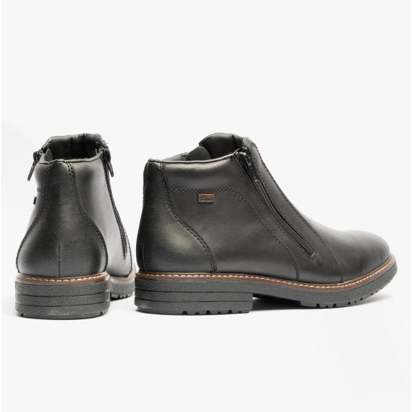 Rieker 33160-00 Mens Double Zip Boots Black