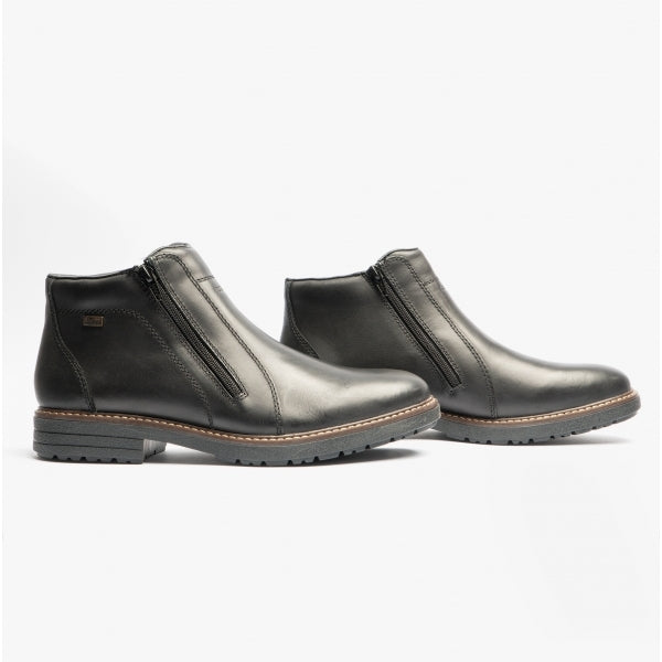 Rieker 33160-00 Mens Double Zip Boots Black