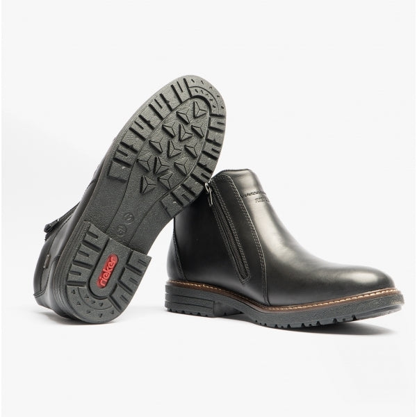 Rieker 33160-00 Mens Double Zip Boots Black
