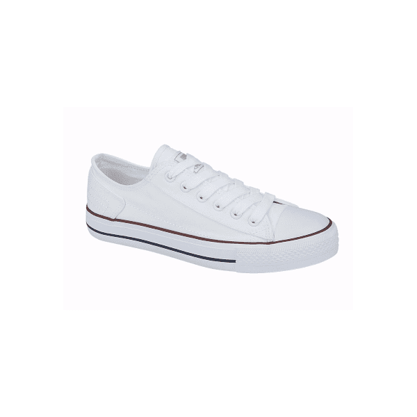 DEK L810G Womens Canvas Lace-Up Trainers White