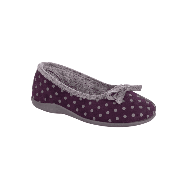LOUISE Womens Polka Dot Ballet Slippers Purple