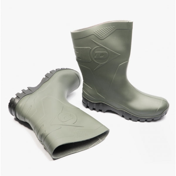 Dunlop DEE Unisex Half Length Wellington Boots Green
