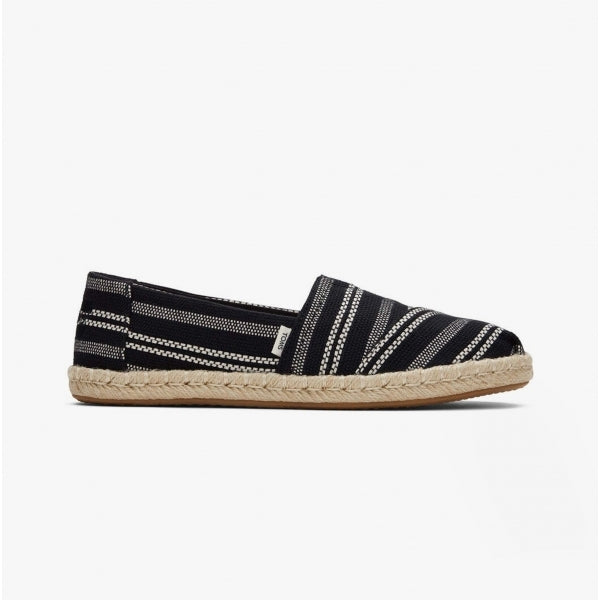 TOMS ALPARGATA ROPE Womens Slip-On Canvas Espadrilles Black