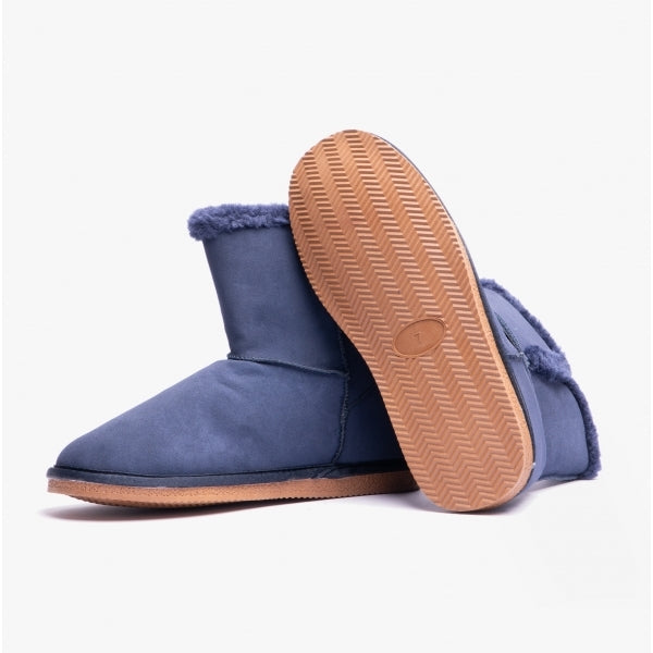 Hush Puppies ASHLEIGH Womens Suede Bootie Slippers Navy