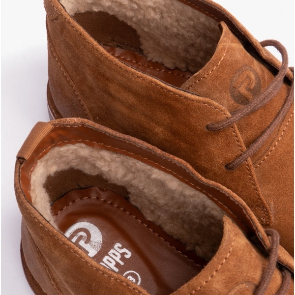 Popps COOPER Mens Desert Boots Cognac