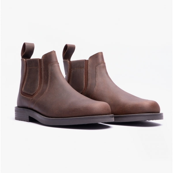 Roamers ALEXANDER Mens Waxy Leather Chelsea Boots Brown