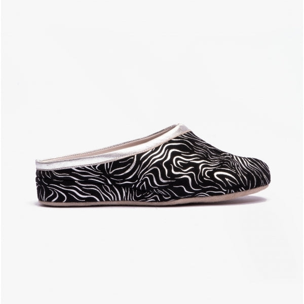 Chaleur GEONNA Womens Mule Slippers Black/Silver