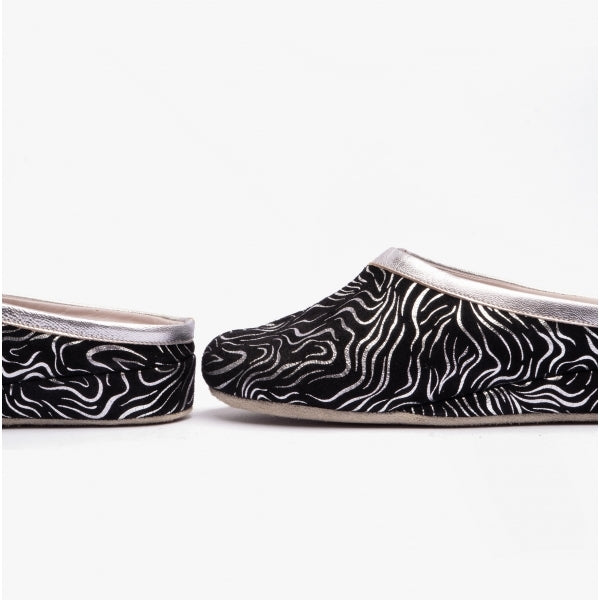 Chaleur GEONNA Womens Mule Slippers Black/Silver