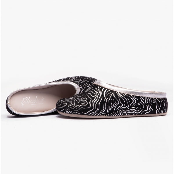 Chaleur GEONNA Womens Mule Slippers Black/Silver