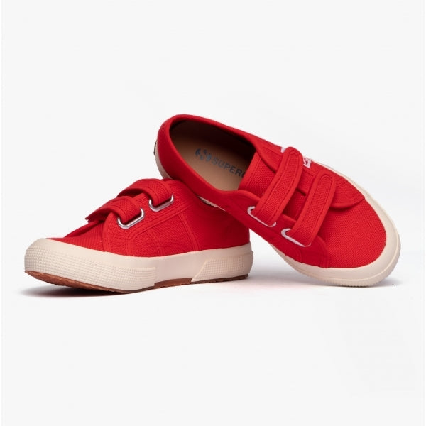 Superga 2750 JSTRAP CLASSIC Kids Canvas Trainers Red