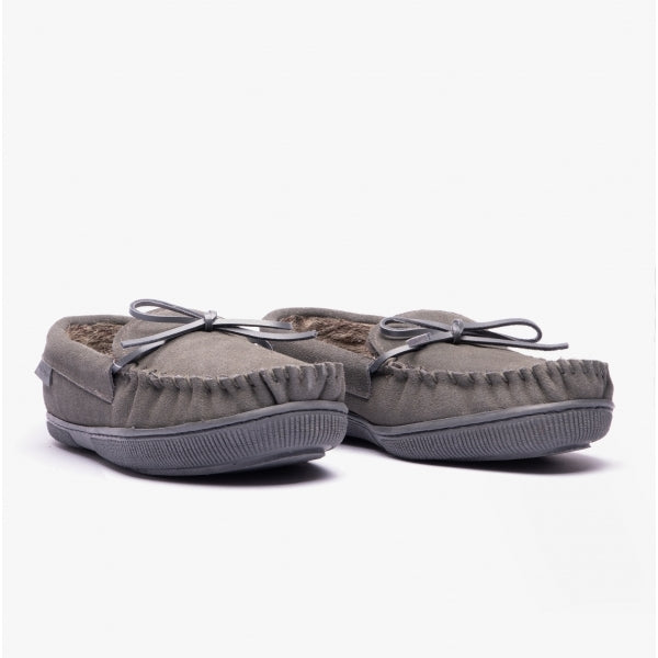 Hush Puppies ACE Mens Suede Slippers Grey