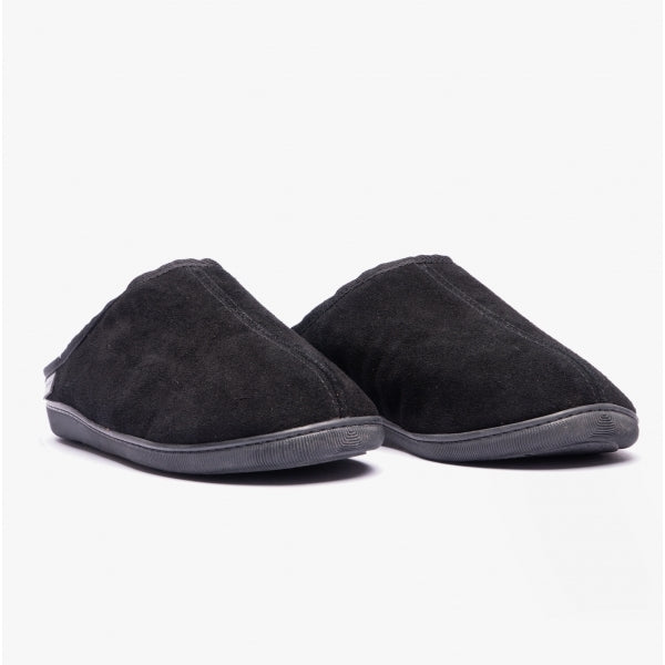 Hush Puppies ASHTON Mens Leather Mule Slippers Black