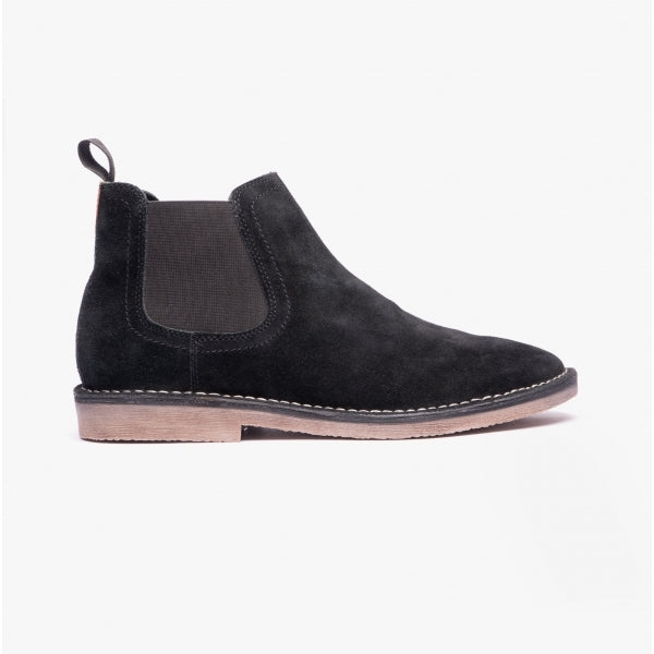 Hush Puppies SHAUN Mens Suede Chelsea Boots Black