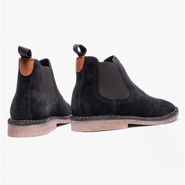 Hush Puppies SHAUN Mens Suede Chelsea Boots Black