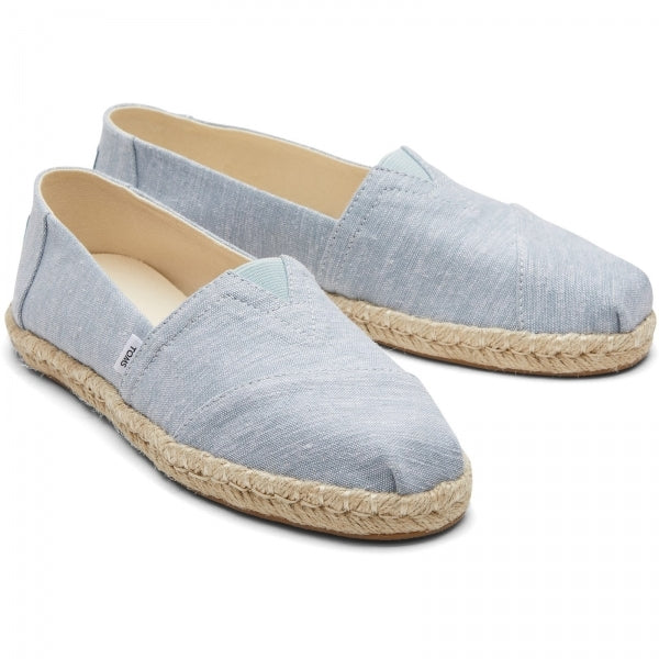 TOMS ALPARGATA ROPE Womens Slip-On Canvas Espadrilles Light Blue