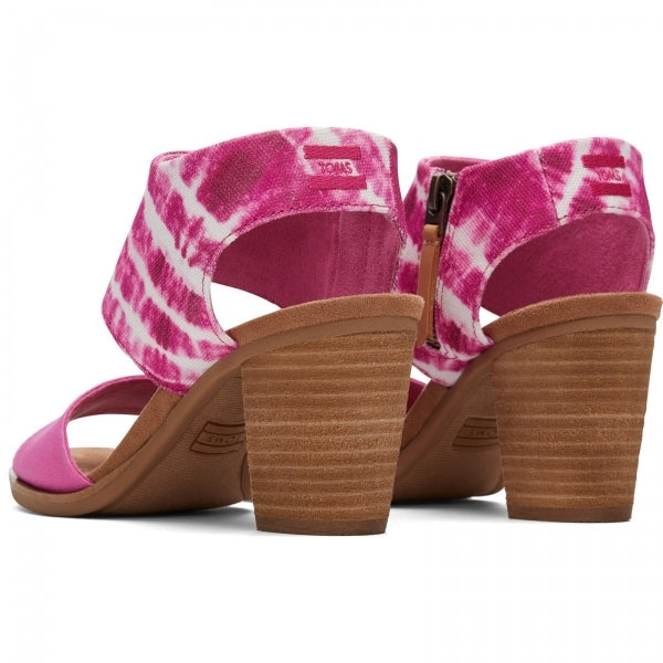 TOMS MAJORCA CUTOUT Womens Heeled Canvas Sandals Pink