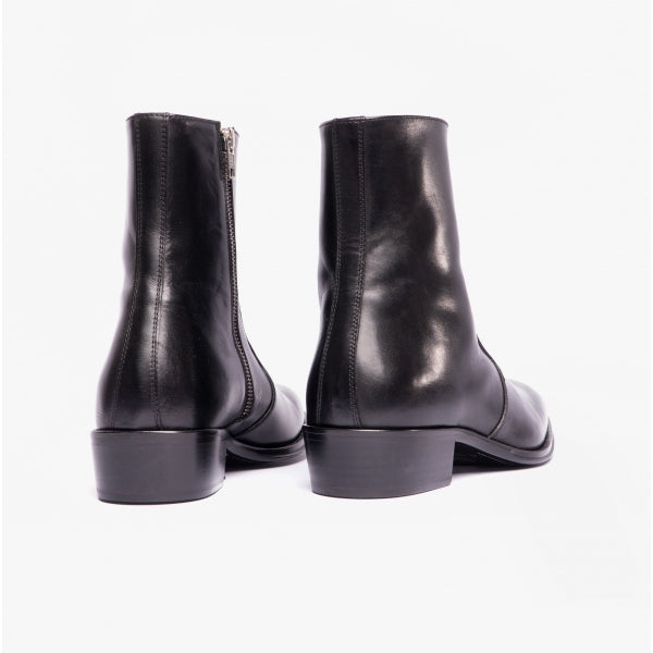 Club Cubano ARNO Mens Leather Cuban Heel Boots Black