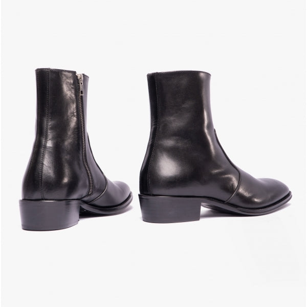 Club Cubano ARNO Mens Leather Cuban Heel Boots Black