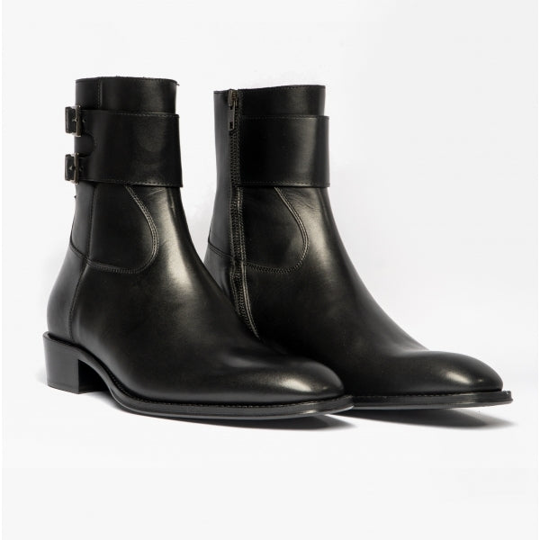 Club Cubano ANFIBIO Mens Leather Cuban Heel Boots Black