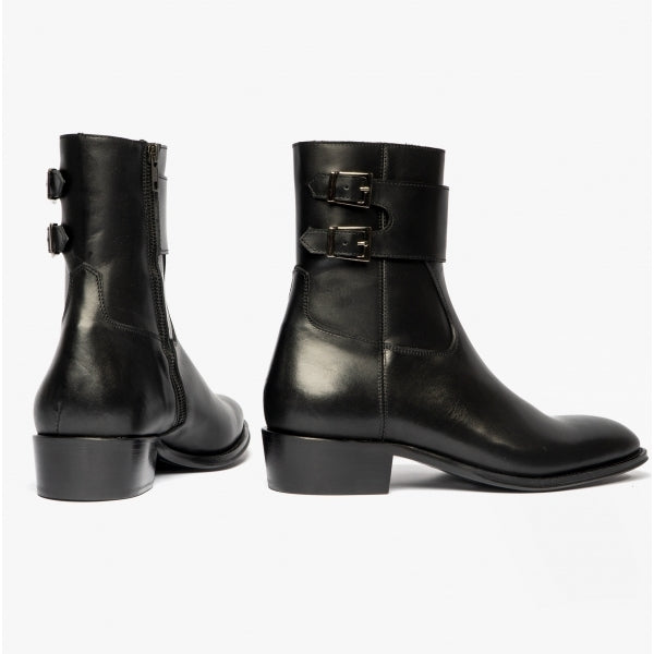 Club Cubano ANFIBIO Mens Leather Cuban Heel Boots Black