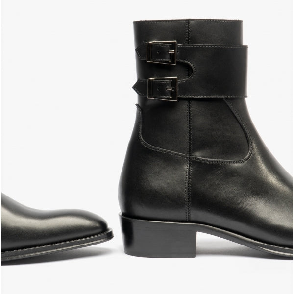 Club Cubano ANFIBIO Mens Leather Cuban Heel Boots Black