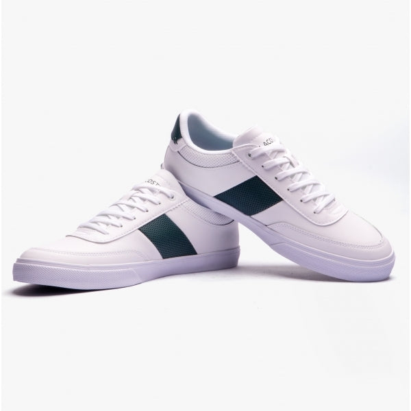 Lacoste COURT MASTER PRO Mens Leather Colour Block Trainers White/Dark Green