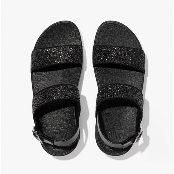 FitFlop LULU GLITTER Womens Back-Strap Sandals Black Glitter