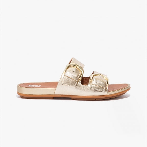 FitFlop GRACIE Womens Strappy Buckle Sliders Platino
