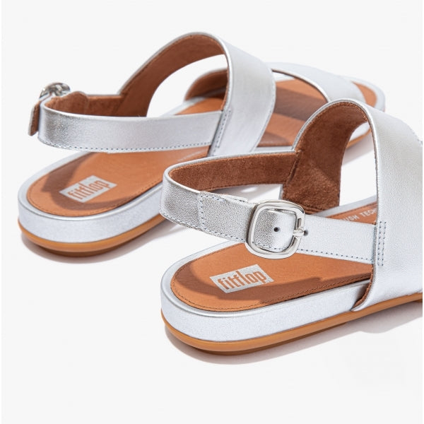 FitFlop GRACIE Womens Strappy Buckle Sandals Silver
